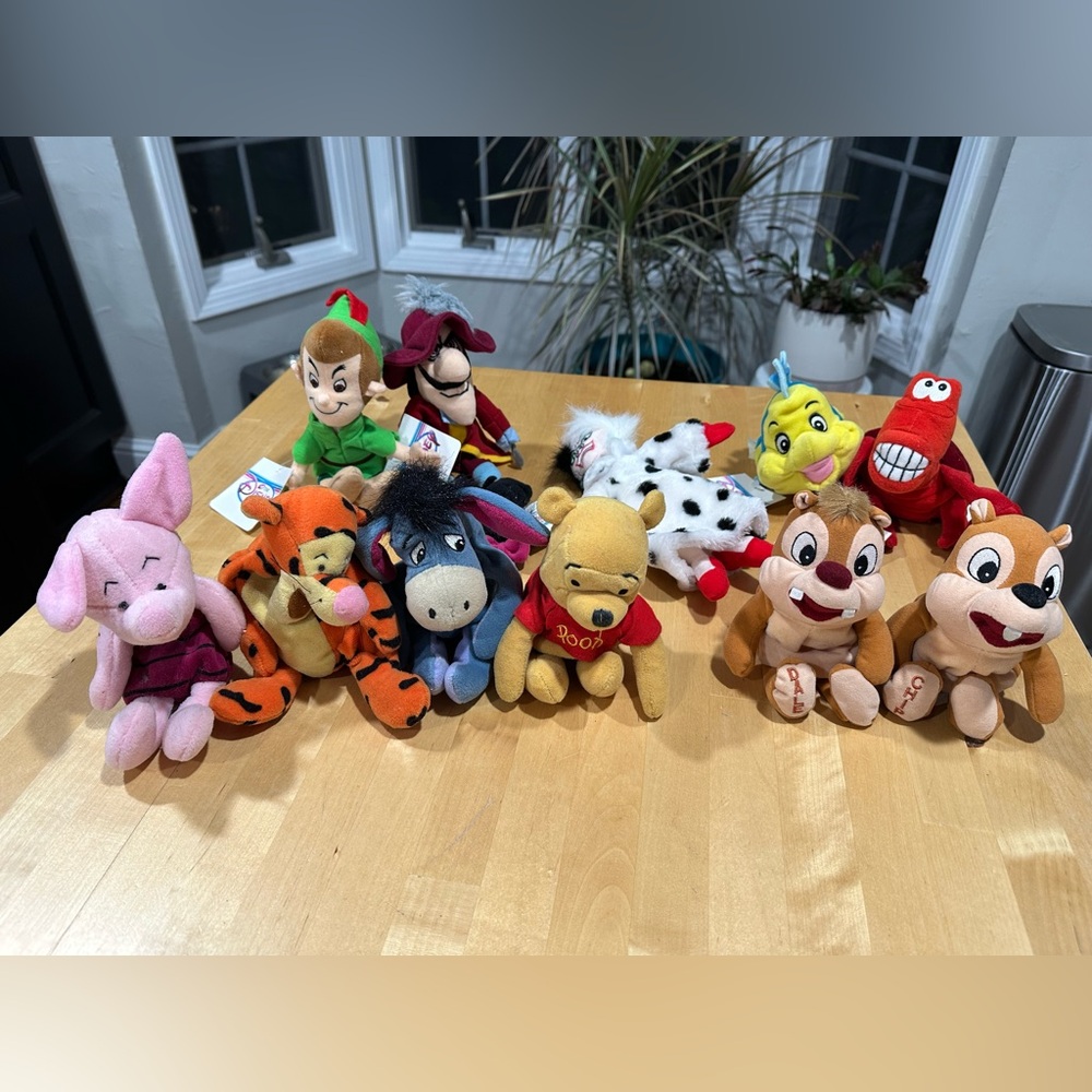 Vintage 90s Disney Plush Toy Collection, beanies